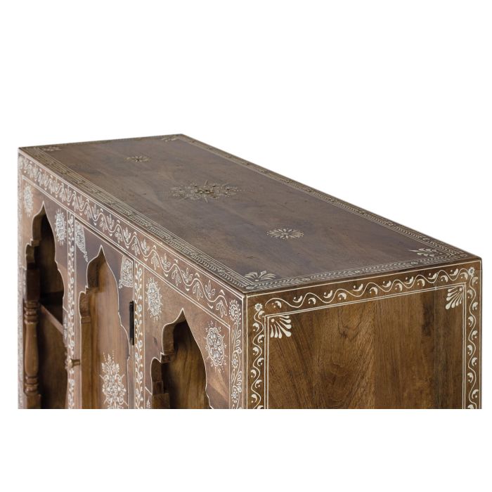 GINER Y COLOMER Console d'Entrée en Bois de Manguier Artisanale avec Porte et 3 Tiroirs, Finition Naturelle et Blanc, 100x79x35 cm 5 GINER Y COLOMER Console d'Entrée en Bois de Manguier Artisanale avec Porte et 3 Tiroirs, Finition Naturelle et Blanc, 100x79x35 cm 5