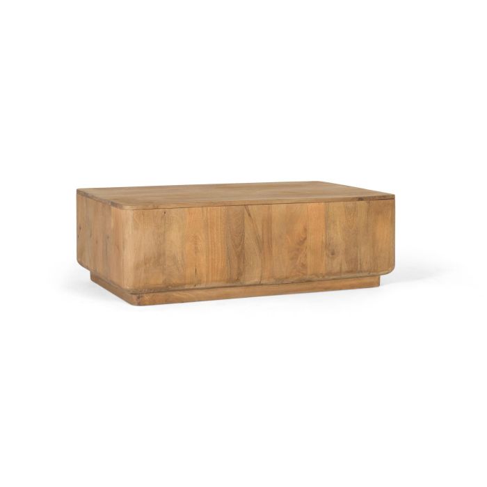 GINER Y COLOMER Table basse en bois de manguier naturel avec coins arrondis - Design moderne et épuré 1