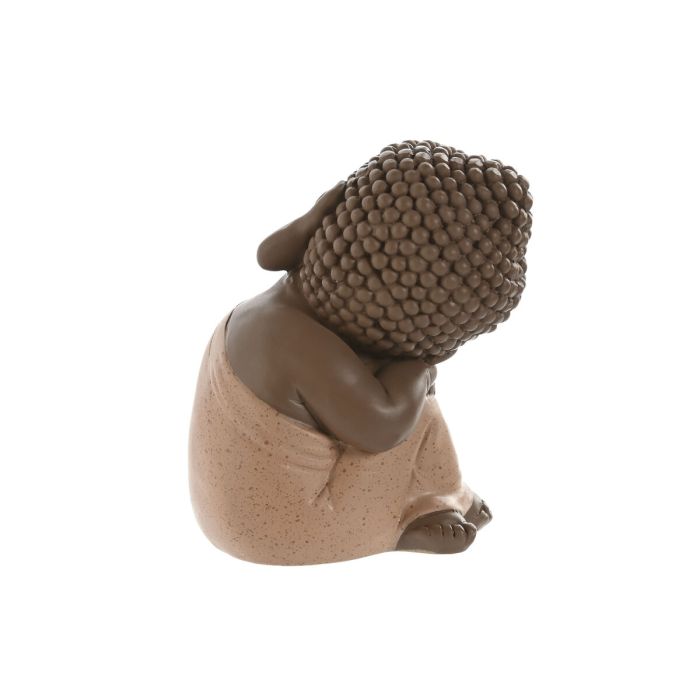 Figurine Décorative Home ESPRIT Orange Corail Citron Résine Buda Oriental 8 x 8 x 12,5 cm (3 Unités) 1