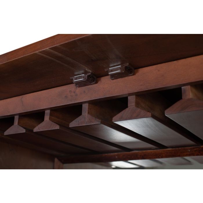 GINER Y COLOMER - Buffet bar en bois de manguier massif et métal, 2 portes, couleur cerise, 179 x 91 x 53 cm, design artisanal 4