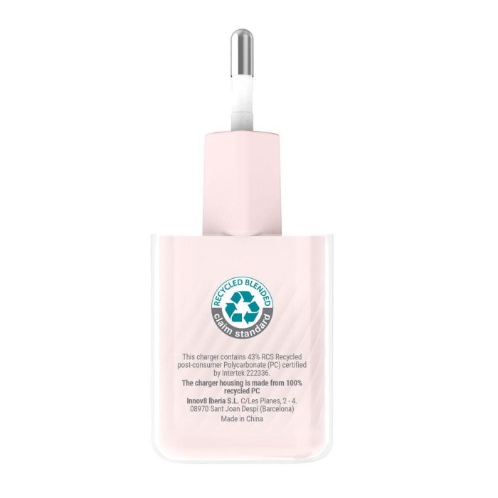 Chargeur Mural + Câble USB-C Muvit for Change Glass GaN Rose 9