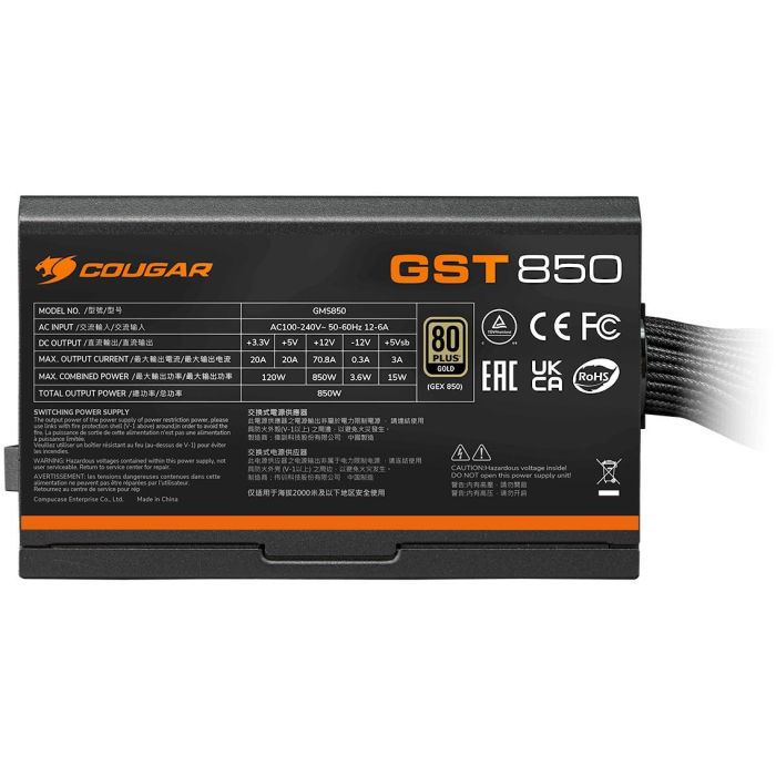 750W COUGAR Netzteil GST 750W ATX3.1 / 80 Plus Gold 4
