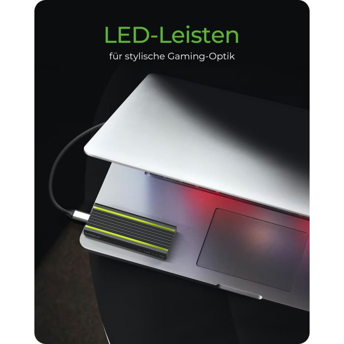 ICY BOX IB-1824ML-C31 Externes USB-C 3.2 Gehäuse für M.2 NVMe SSD mit LED-Beleuchtung 6