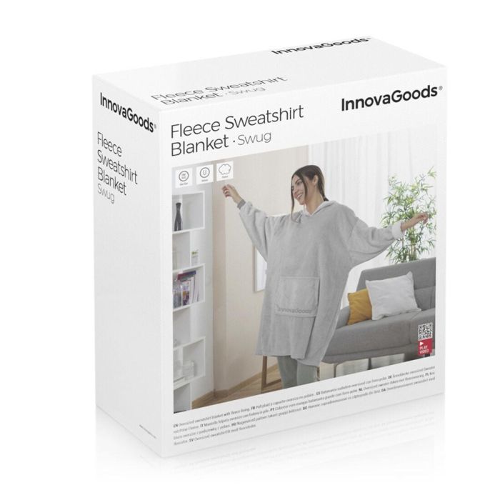 Pack Chauffe-pieds Électrique 2-en-1 et Couverture à Manches Sweat-shirt Oversize avec Polaire InnovaGoods