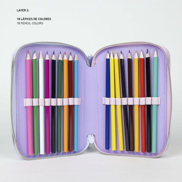 Plumier double Stitch Lila 12,5 x 6,5 x 19,5 cm 43 Pièces 12 Plumier double Stitch Lila 12,5 x 6,5 x 19,5 cm 43 Pièces 12