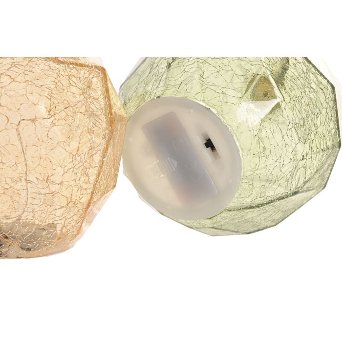 Décoration lumineuse Home ESPRIT Verre Shabby Chic 12 x 12 x 17 cm (2 Unités) 2