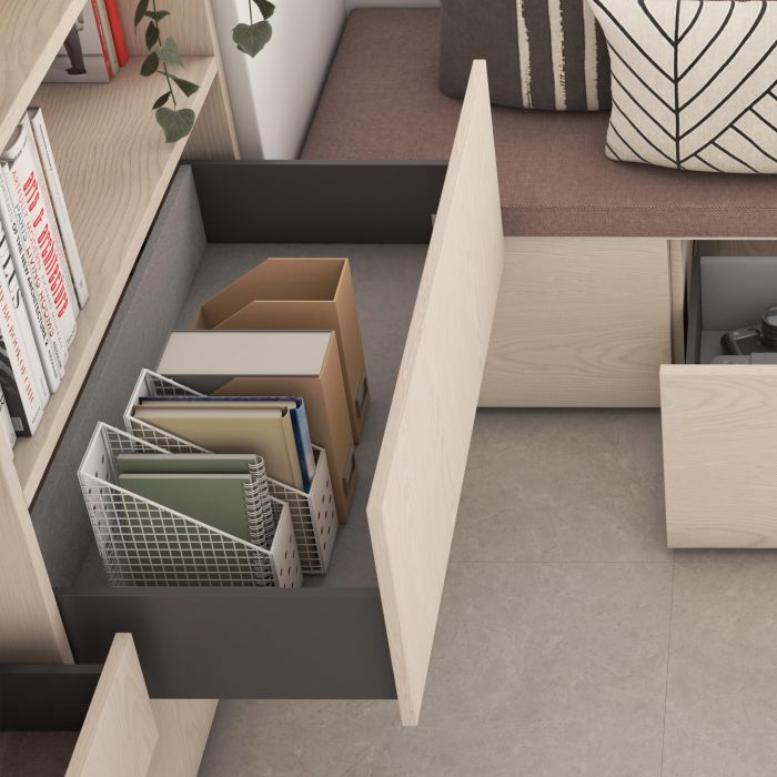 Emuca Tiroir extérieur Vertex avec réglages 3D hauteur 178mm, 40kg, épaisseur de panneau de 18mm, profondeur 400mm, Acier, Gris antracite 2 Emuca Tiroir extérieur Vertex avec réglages 3D hauteur 178mm, 40kg, épaisseur de panneau de 18mm, profondeur 400mm, Acier, Gris antracite 2