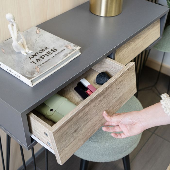 Table d'appoint Vinthera Moa Marron Gris 80 x 76 x 30 cm 2 Table d'appoint Vinthera Moa Marron Gris 80 x 76 x 30 cm 2