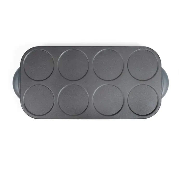 Livoo DOC186G Maxi Crêpes Party - Appareil à 8 Mini Crêpes Ø 12 cm, 1500 W, Revêtement Antiadhésif, Noir