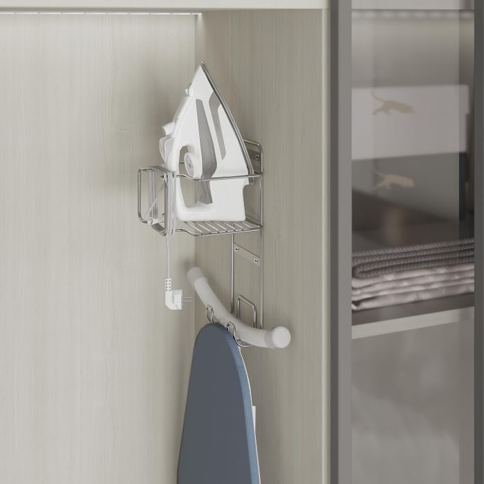 Emuca Porte-fer et planche à repasser, Acier, Chromé 1 Emuca Porte-fer et planche à repasser, Acier, Chromé 1