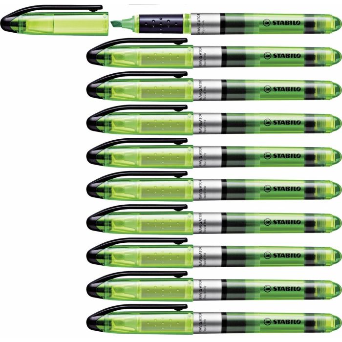 Marqueur fluorescent Stabilo Navigator Vert 10 Pièces (1 Unités) 0 Marqueur fluorescent Stabilo Navigator Vert 10 Pièces (1 Unités) 0