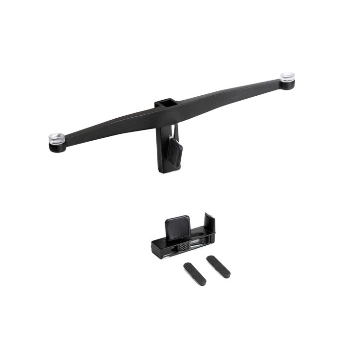 Emuca Lot de consoles pour 5 tablettes en verre pour la structure Zero, verre non inclus, Zamak, Peint en noir texturé 5