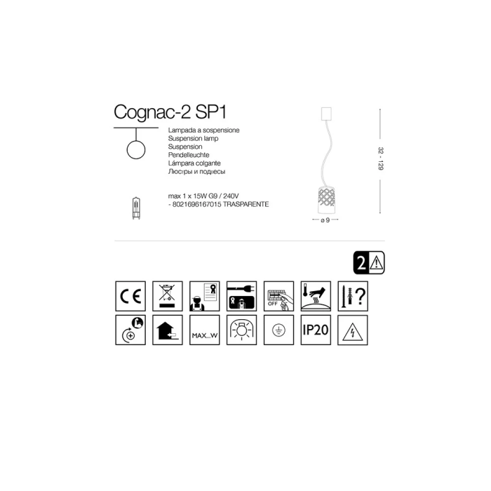 Lampara Colgante "Cognac" I-L-167015 1