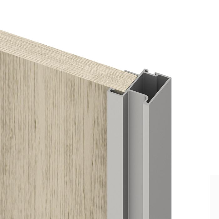 Emuca Kit de quincaillerie pour armoire à 2 portes coulissantes avec fermeture souple Placard 74, Modèle de poignée Sharp, épaisseur 16mm, panneaux non inclus, Anodisé mat 3