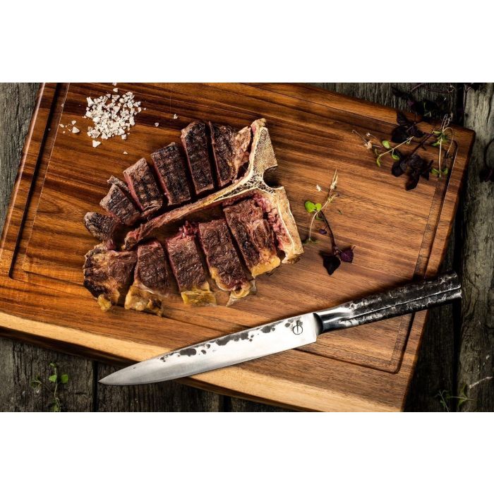 Planche a découper Anti-dérapante - STYLE DE VIE - Acacia - Avec gouttiere et poignée - 40 x 29 x 3 cm 2