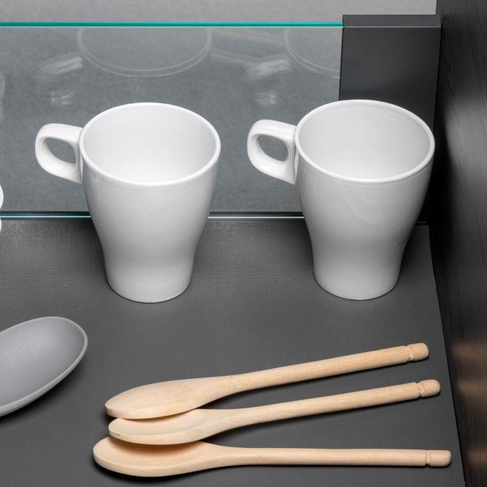 Emuca Tiroir Extérieur Vertex 40kg côtés en verre 131mm de haut, 450mm de profondeur, Acier & Aluminium et Verre, Gris Anthracite 6