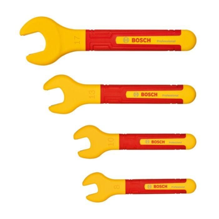 Bosch Professional set de clés plates VDE (avec 4 clés plates : 8 mm, 10 mm, 13 mm et 17 mm, certifiées jusqu'a 1 000 V) 0 Bosch Professional set de clés plates VDE (avec 4 clés plates : 8 mm, 10 mm, 13 mm et 17 mm, certifiées jusqu'a 1 000 V) 0