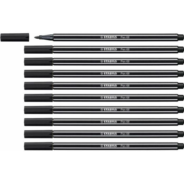 Feutres Stabilo Pen 68 Noir (10 Pièces) 0 Feutres Stabilo Pen 68 Noir (10 Pièces) 0