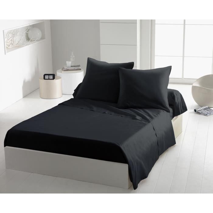 Lot de 2 taies d'oreiller - HOME LINGE PASSION - HP72082 - Microfibre 82 g - 63 x 63 cm - Noir 1
