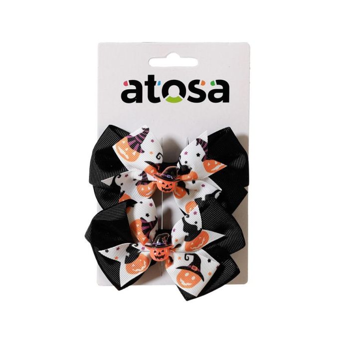 Accessoire Halloween, Set de 2 Pinces à Cheveux Enfant avec Décoration Citrouille Orange - Calabazas