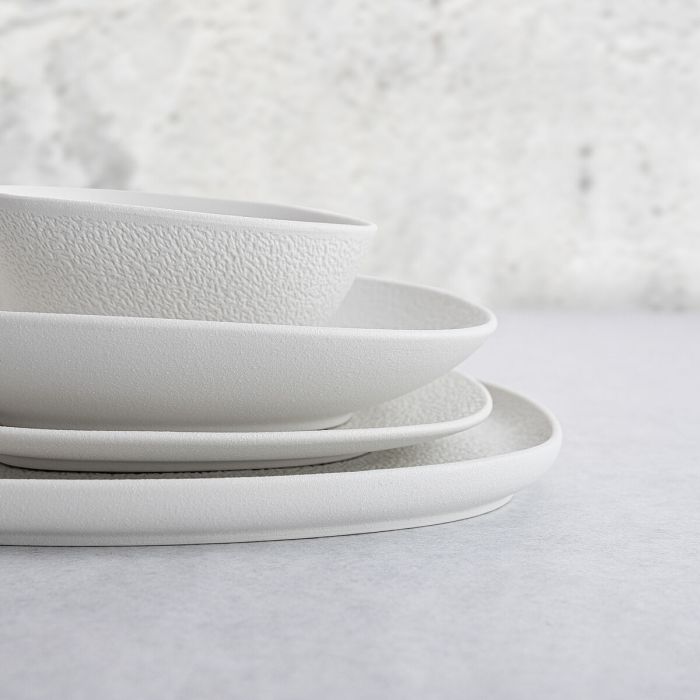 Assiette creuse Bidasoa Fosil Blanc Céramique Carré 21,9 x 21,7 x 4,8 cm (6 Unités) 3