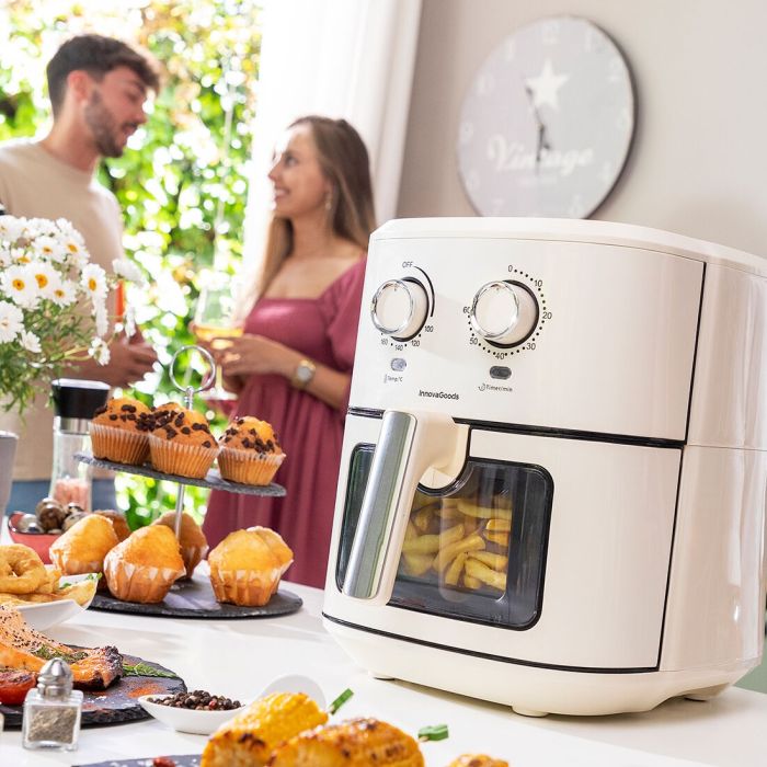 Friteuse à Air InnovaGoods Vynner Pro 6500 Crème 1700 W 6,5 L Acier inoxydable 15