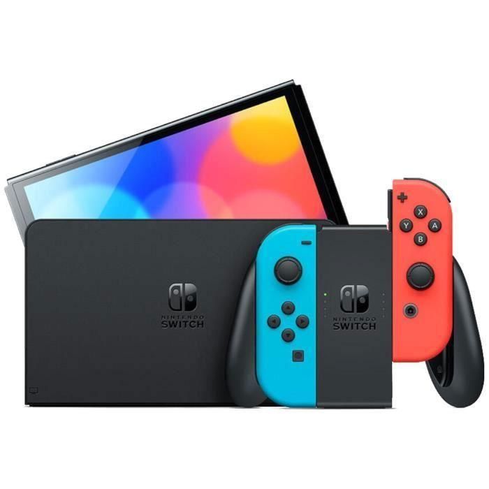 Console Nintendo Switch - Modele OLED Bleu Néon & Rouge Néon 1 Console Nintendo Switch - Modele OLED Bleu Néon & Rouge Néon 1