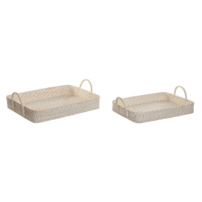 Jeux de plateaux Home ESPRIT Blanc Naturel Bambou Rotin 45 x 35 x 13 cm 0 Jeux de plateaux Home ESPRIT Blanc Naturel Bambou Rotin 45 x 35 x 13 cm 0