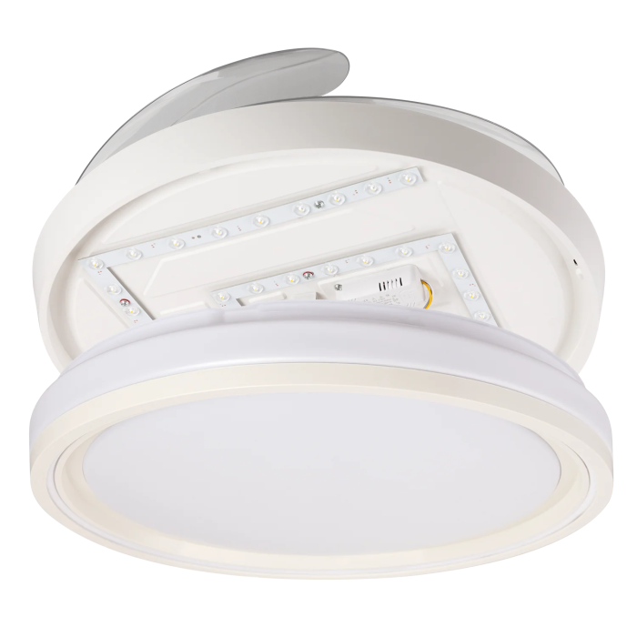 Ventilateur Bandido DC 59W Blanc 4 Aspas 107d Fonction Été-Hiver, 3 Températures de Lumière, Télécommande et Minuteur 3