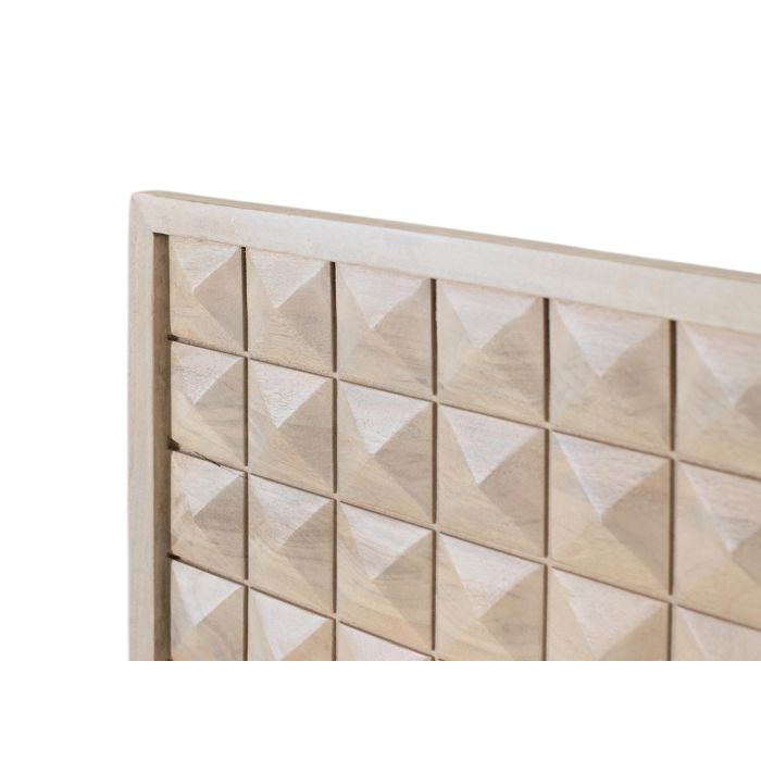 GINER Y COLOMER Tête de lit en bois de manguier massif avec motif géométrique en relief 165 cm - Finition naturelle 1 GINER Y COLOMER Tête de lit en bois de manguier massif avec motif géométrique en relief 165 cm - Finition naturelle 1