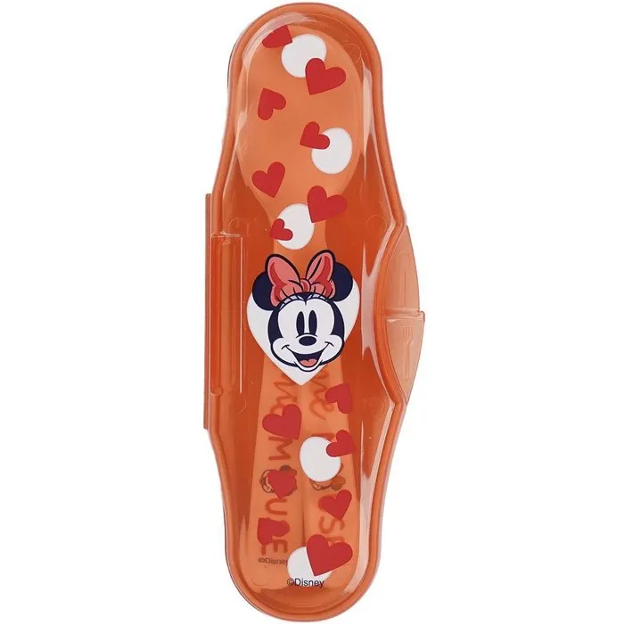 Disney Baby Minnie Collector - Set de 2 cuillères bébé ergonomiques avec étui de transport - Sans BPA, compatibles micro-ondes, pour enfants +10 mois