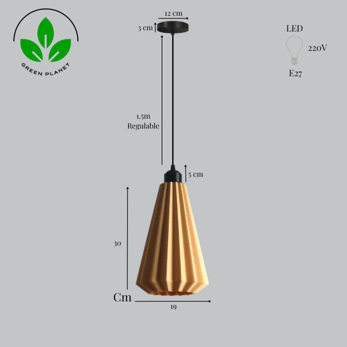 LINDOR Lampe Suspension "Lindor" Beige/Fleuron Noir/Câble Noir 5