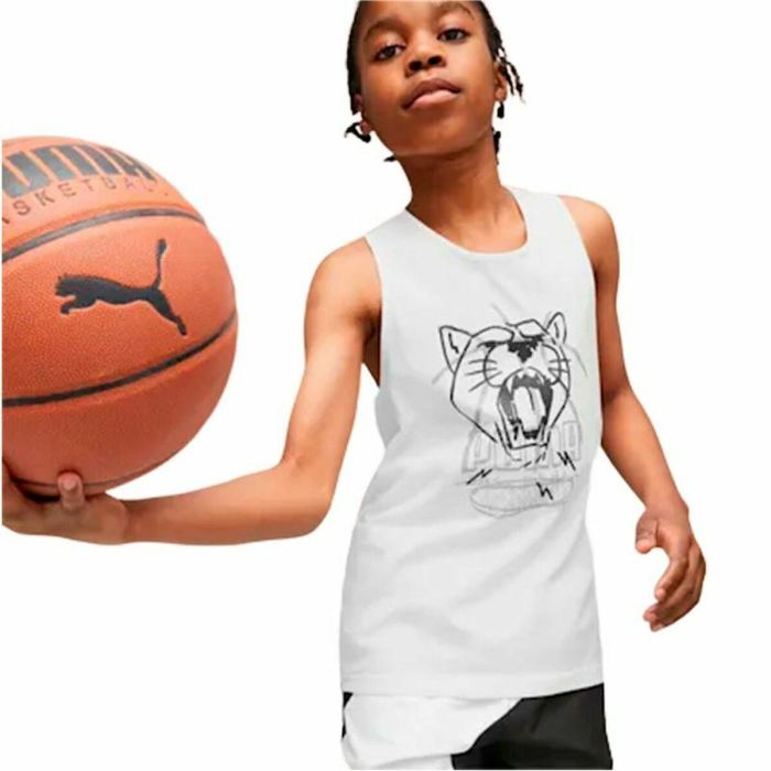 t-shirt de basket Puma Tank B Blanc 3 t-shirt de basket Puma Tank B Blanc 3