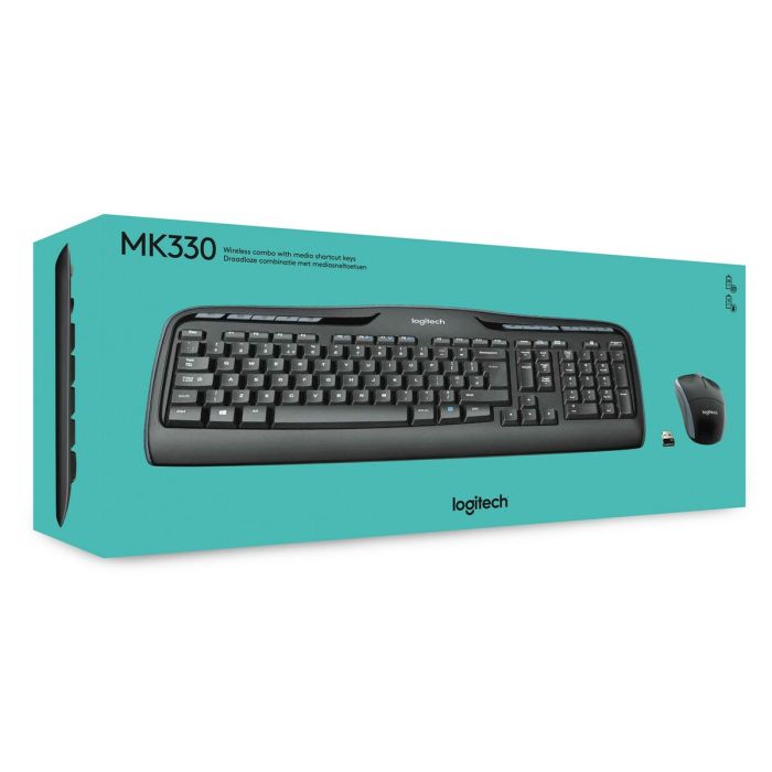 clavier et souris Logitech Wireless Combo MK330 Noir Qwerty US 4