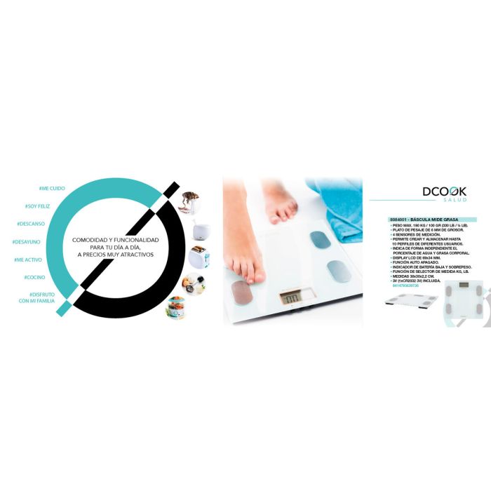Balance Numérique de Salle de Bain Dcook Gallery Blanc Plastique (6 Unités) 1