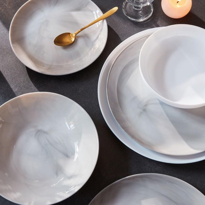 Vajilla Opal Diwali Granit Marb Luminarc 18 Piezas - 6 Personas 1