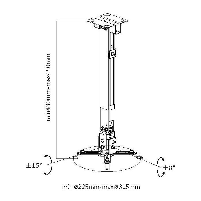 EQUIP Support projecteur plafond universel jusqu'à 20kg Blanc Acier