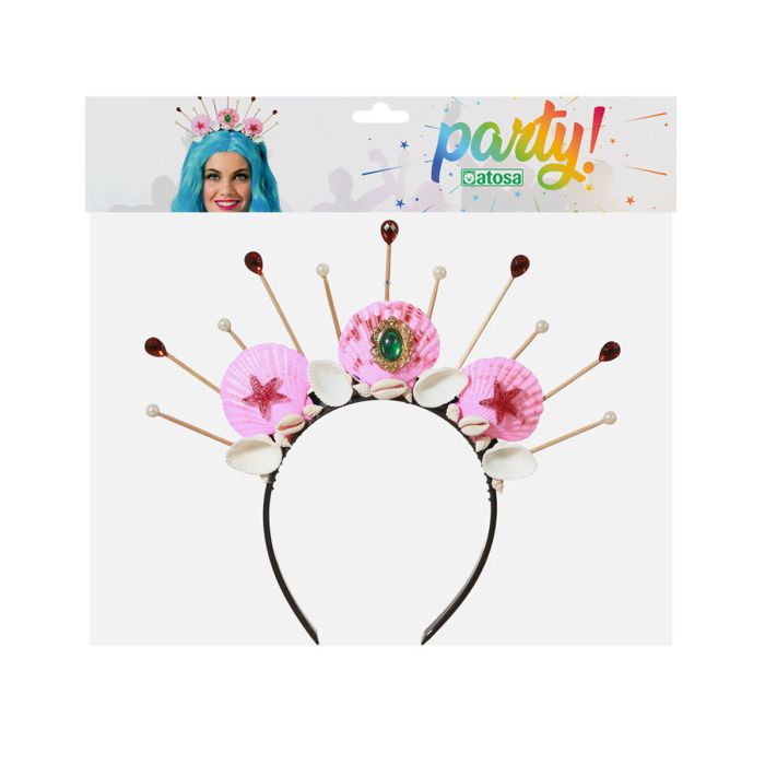 Diadema Couronne Coquillages et Cupcakes Roses pour Déguisement Sirene, Fête d'Anniversaire Enfant, Carnaval - Décoration Thème Marin