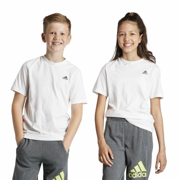 T shirt à manches courtes Enfant Adidas U Sl Blanc 1 T shirt à manches courtes Enfant Adidas U Sl Blanc 1