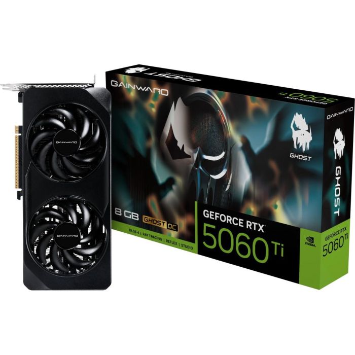 Gainward GeForce RTX 5060 Ti Ghost OC - 8 Go GDDR7 - Carte graphique gaming (PCIe 5.0, 2 ventilateurs, HDMI 2.1b, 3x DisplayPort 2.1b, Noir)