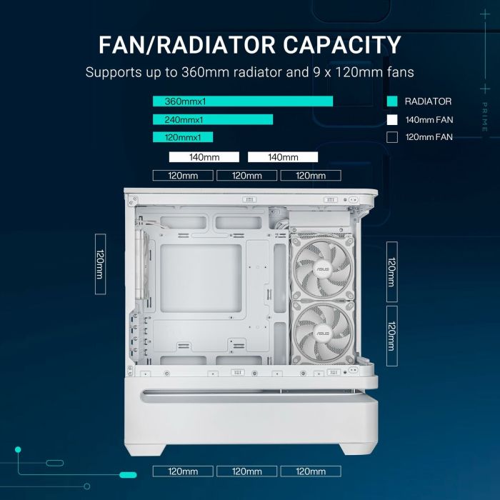 Boîtier ATX semi-tour Asus 90DC00P3-B19000 Blanc 14