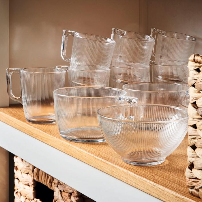 Mug Vidrio Stripy Luminarc 25 cL 4 Mug Vidrio Stripy Luminarc 25 cL 4