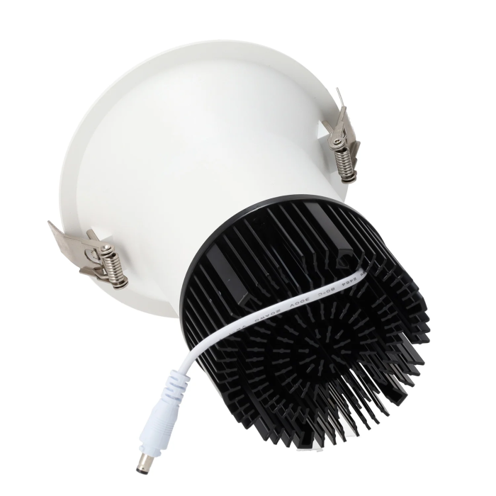 Downlight LED 10W 90Lm/W CRI>95 4000K Blanc Naturel Aluminium Diffuseur Opal/Microprismatique
