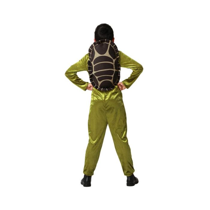 Déguisement Tortue Ninja Enfant Garçon 7-9 Ans - Costume de Combat Verte avec Caparazon en Polyester