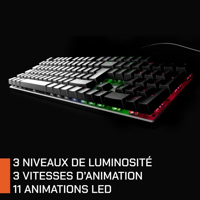 Nova Gaming Clavier Gamer Mécanique HERCULE, Switches pour Frappe Précise, Rétroéclairage LED RGB Personnalisable, Filaire, Confort de Jeu Optimal Nova Gaming Clavier Gamer Mécanique HERCULE, Switches pour Frappe Précise, Rétroéclairage LED RGB Personnalisable, Filaire, Confort de Jeu Optimal