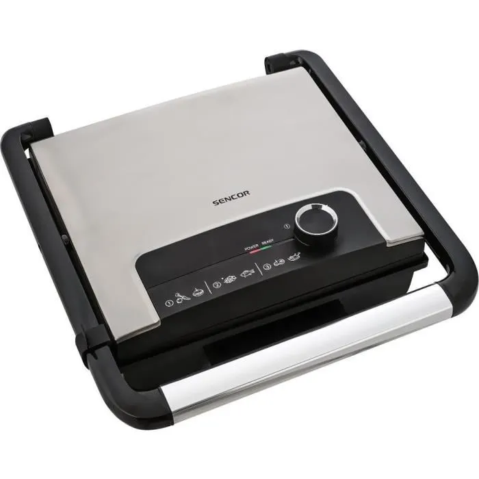 Sencor SBG 3710SS - Grill électrique antiadhésif de 29.8 x 26.8 cm, puissance 2000 W, 3 niveaux de température, avec bac d'égouttage amovible Sencor SBG 3710SS - Grill électrique antiadhésif de 29.8 x 26.8 cm, puissance 2000 W, 3 niveaux de température, avec bac d'égouttage amovible