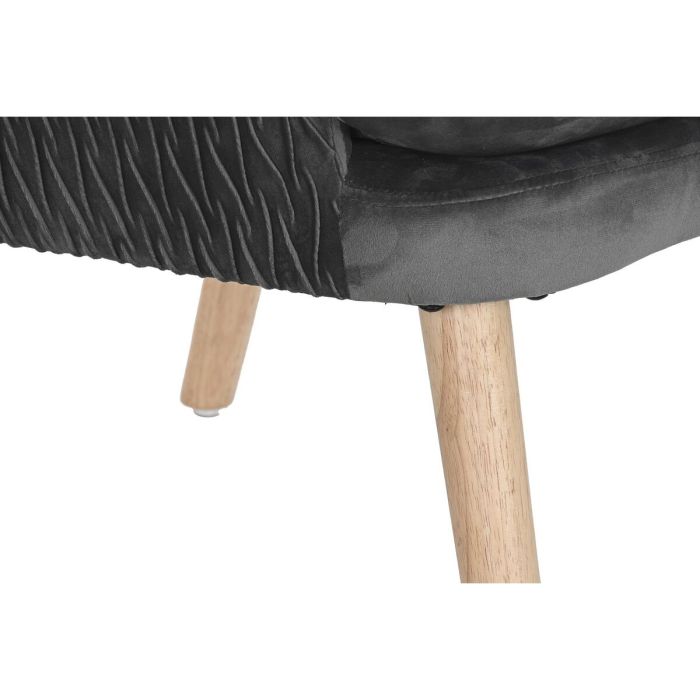 Siège DKD Home Decor Naturel Gris foncé Polyester Bois 66 x 67 x 92 cm 4
