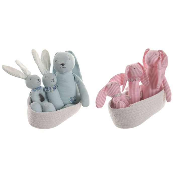 Jouet Peluche Home ESPRIT Bleu Rose Polyester Enfant (2 Unités)