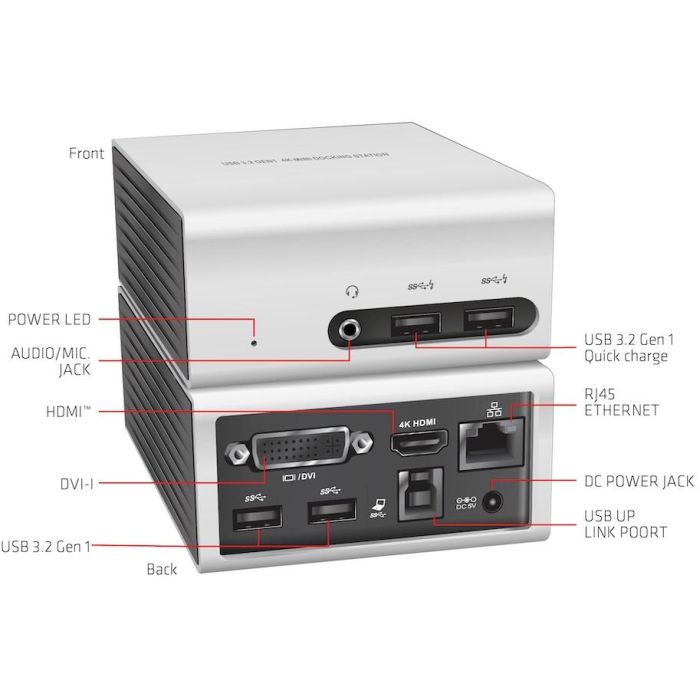 Club3D 4K Mini-Dockingst USB3 ->4xUSB3/HDMI/DVI/LAN silber 6