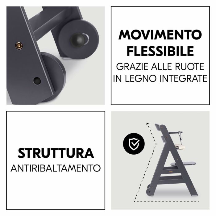 Chaise haute Hauck Marron Gris foncé 10